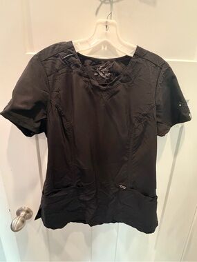 Cherokee Infinity Black Scrub Top Womens Medium Healthcare Nursing Uniform